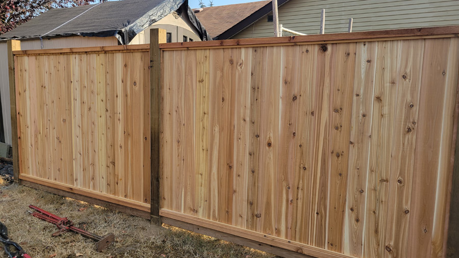 Wood fence panel installation
