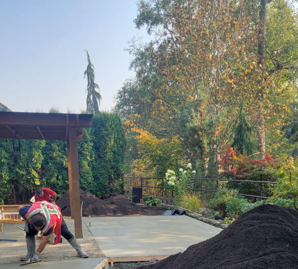Pouring brand new concrete deck