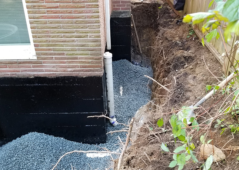 Backyard drainage installation