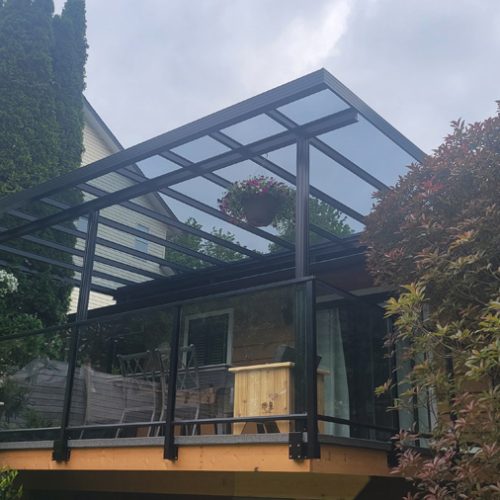 Backyard deck construction